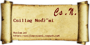 Csillag Noémi névjegykártya